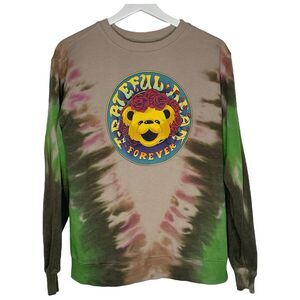 Grateful Dead Forever Sweatshirt Unisex Medium Graphic Retro Band Bear Tie Dye
